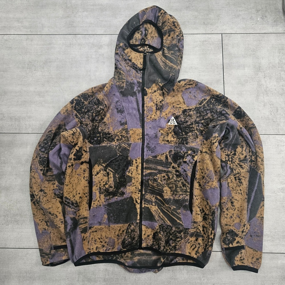 Nike ACG Wolf Tree Polartec Fleece Hoodie Cave Purple Brown DN3931-553 Small